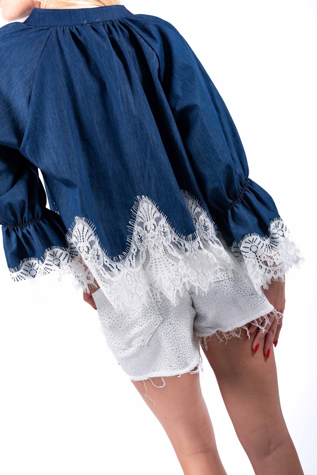 Blusa Denim con Pizzo donna Miss love - 2