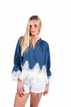 Blusa Denim con Pizzo donna Miss love - 5