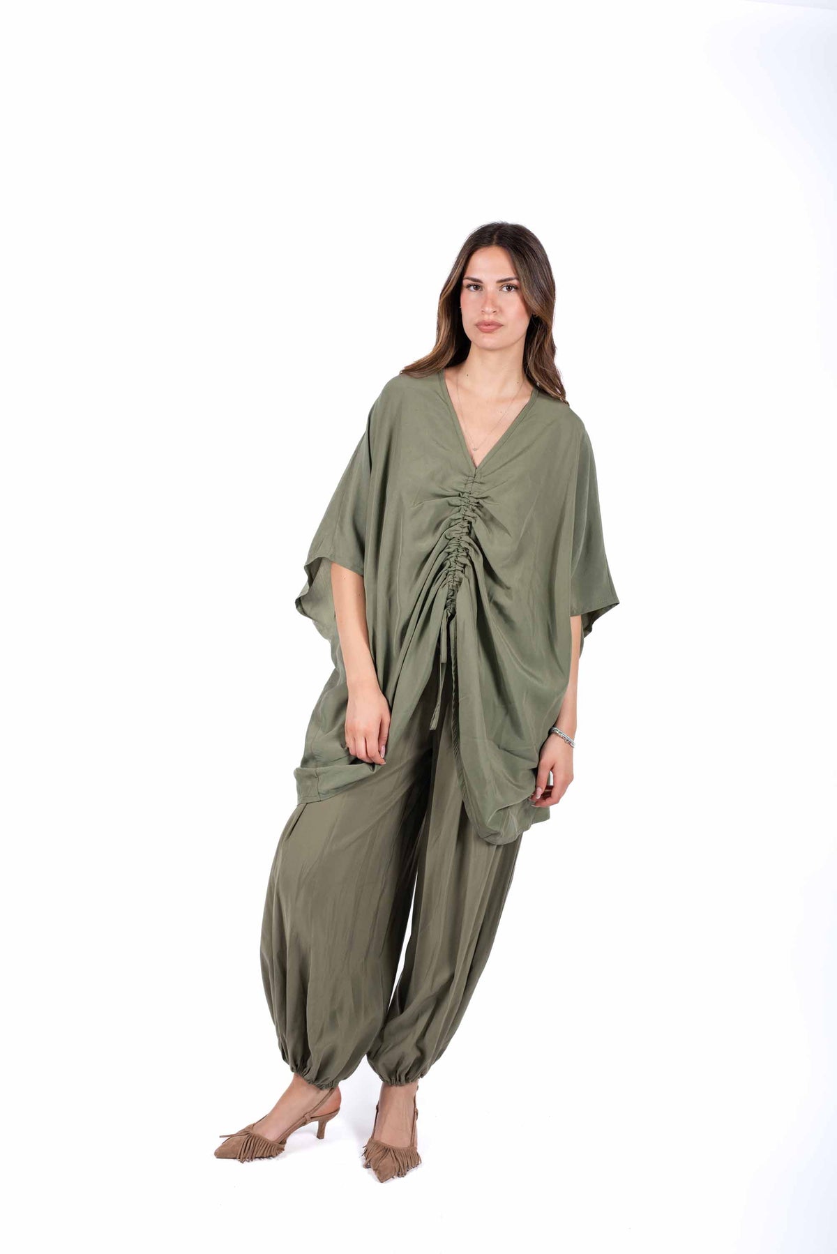 Blusa in Cupro Militare donna Miss love - 2