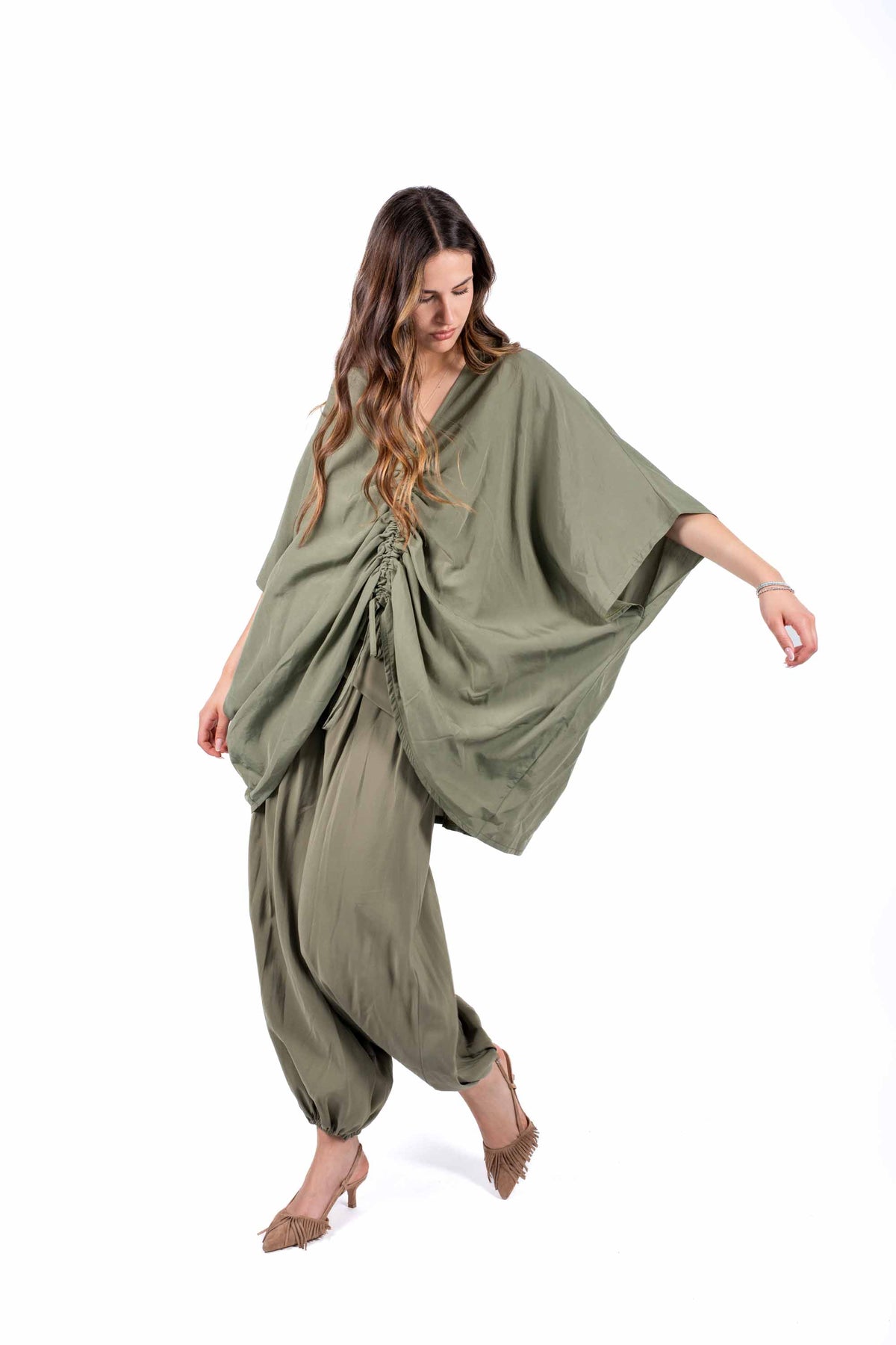 Blusa in Cupro Militare donna Miss love - 5