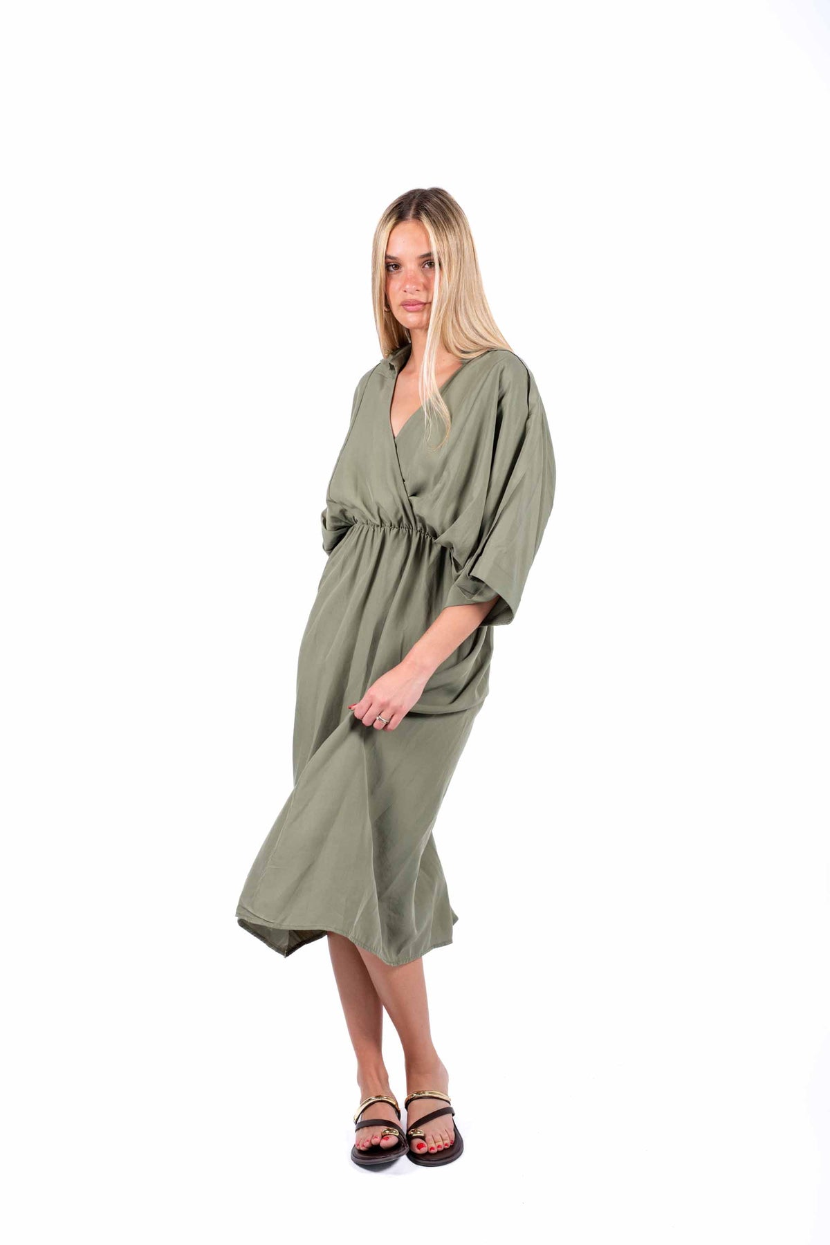 Abito Midi in Cupro Militare donna Miss love - 2