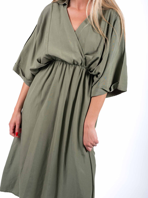 Abito Midi in Cupro Militare da donna Miss love
