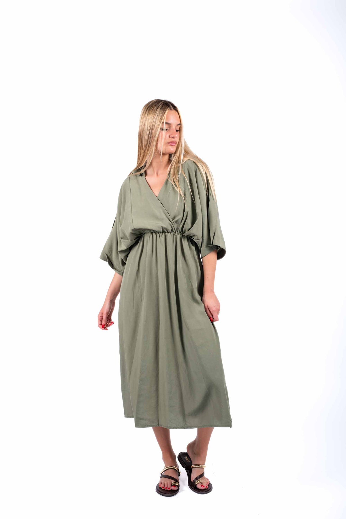 Abito Midi in Cupro Militare donna Miss love - 7