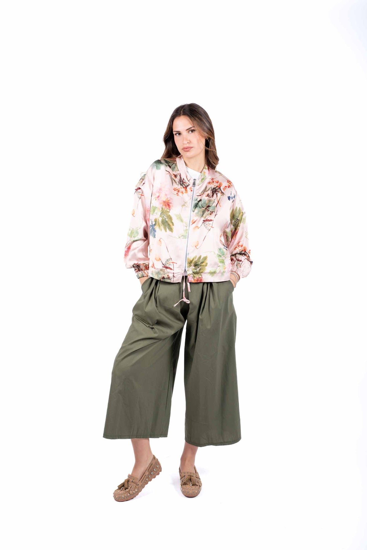 Bomber Fantasia Floreale Rosa donna Miss love - 4