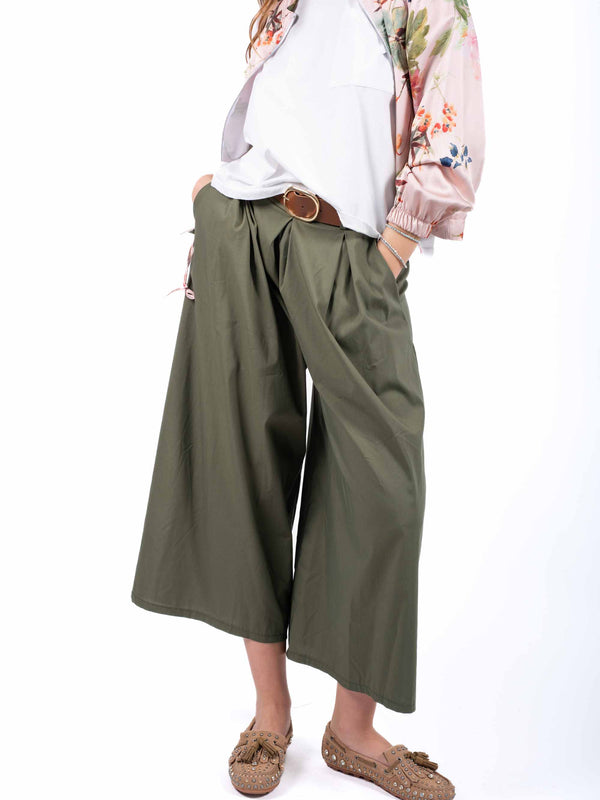 Pantaloni Culotte in Tela Vela Militare da donna Miss love