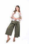 Pantaloni Culotte in Tela Vela Militare donna Miss love - 5