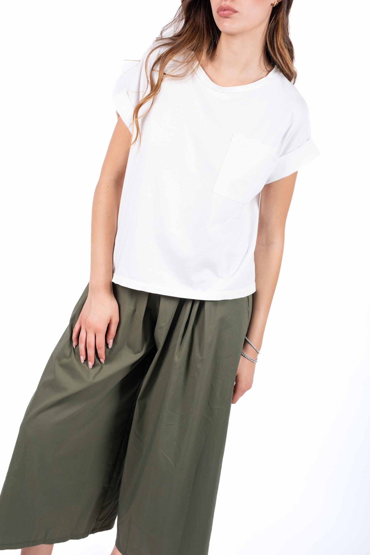 T-shirt Basic con Taschino donna Miss love - 1