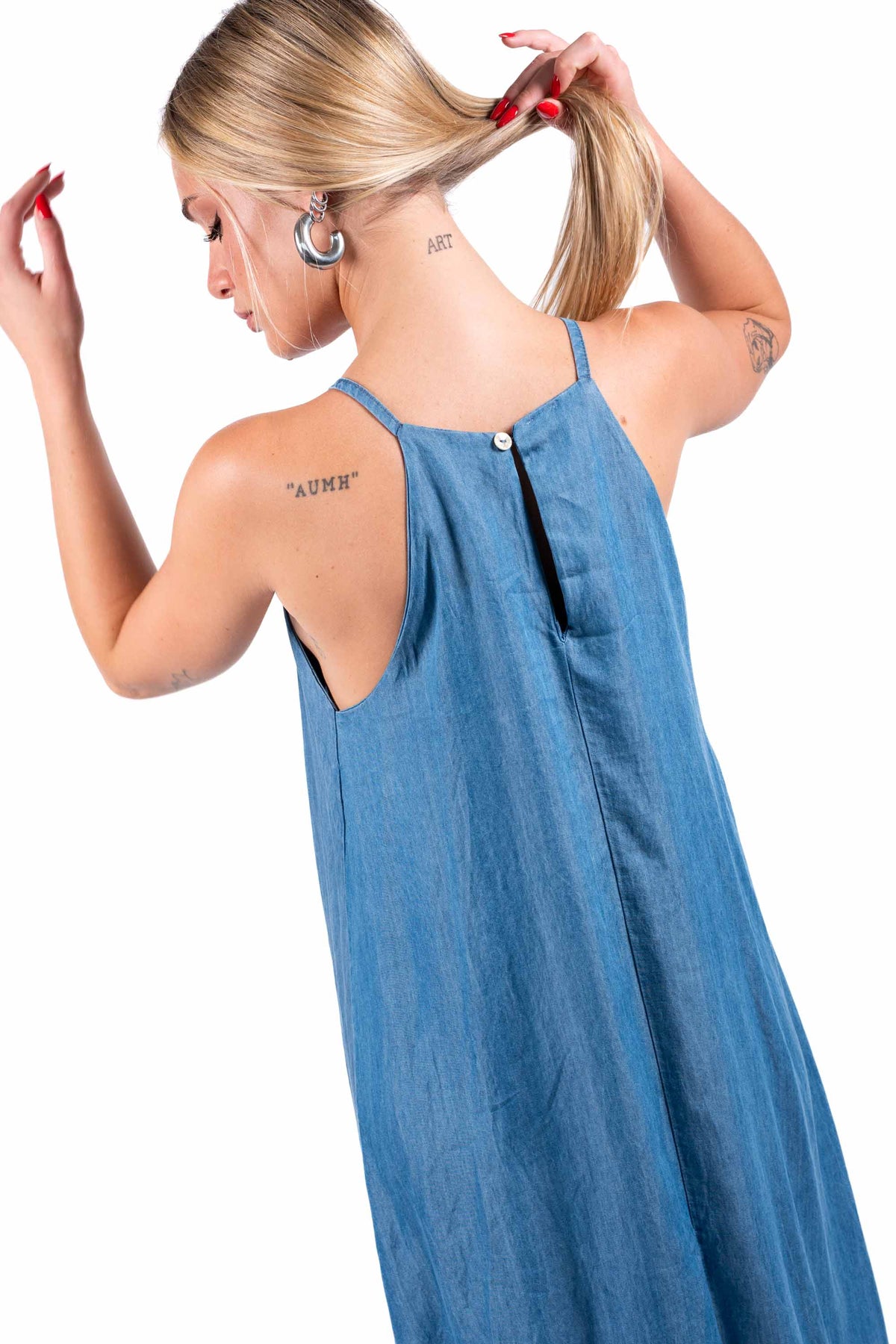 Abito Lungo in Chambray Halter donna Miss love - 2