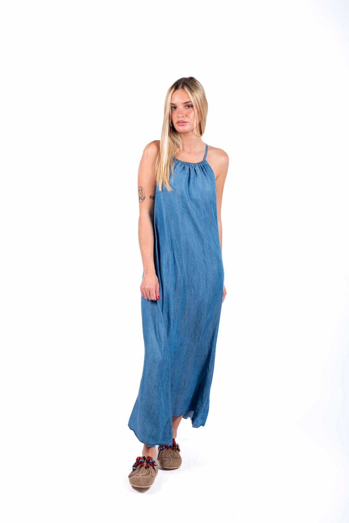 Abito Lungo in Chambray Halter donna Miss love - 5