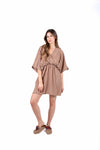 Abito Corto Incrociato Marrone donna Miss love - 4