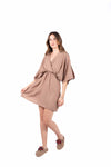 Abito Corto Incrociato Marrone donna Miss love - 7