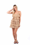 Abito Corto con Volant Sabbia donna Miss love - 6