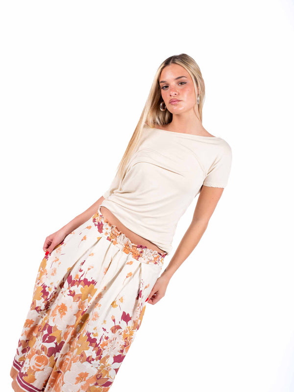 Blusa Basic con Scollo a Barchetta da donna Miss love