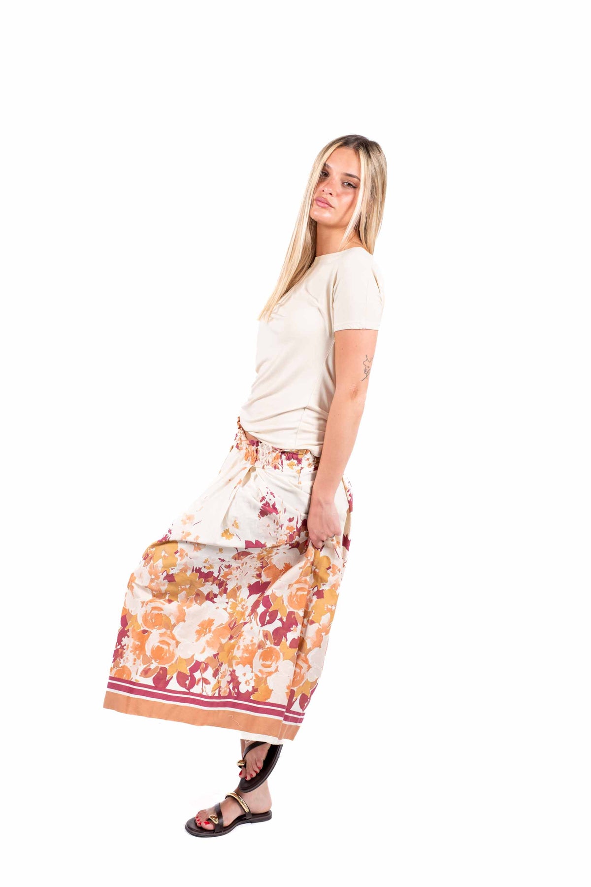 Gonna Midi Stampa Floreale donna Miss love - 5