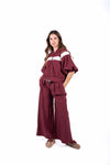 Bomber con Banda a Contrasto Bordeaux donna Miss love - 1