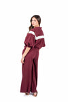 Pantaloni Wide Leg a Vita Alta Bordeaux donna Miss love - 4