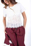 T-Shirt Combinata Effetto Corsetto donna Miss love - 1