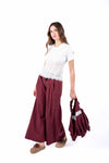 Pantaloni Wide Leg a Vita Alta Bordeaux donna Miss love - 3