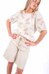 Bermuda Beige con Cintura donna Miss love - 3