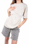 T-Shirt Combinata con Top in Pizzo Beige donna Miss love - 4