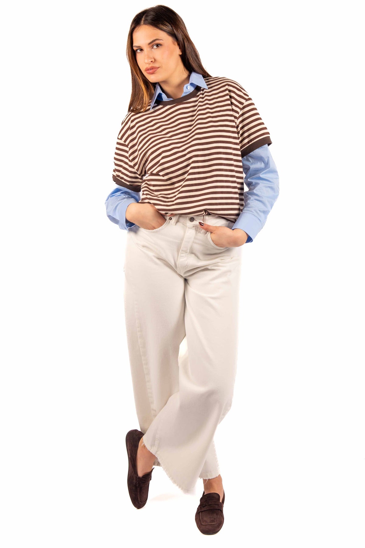 Jeans Wide Leg Bianco donna Tensione in - 1