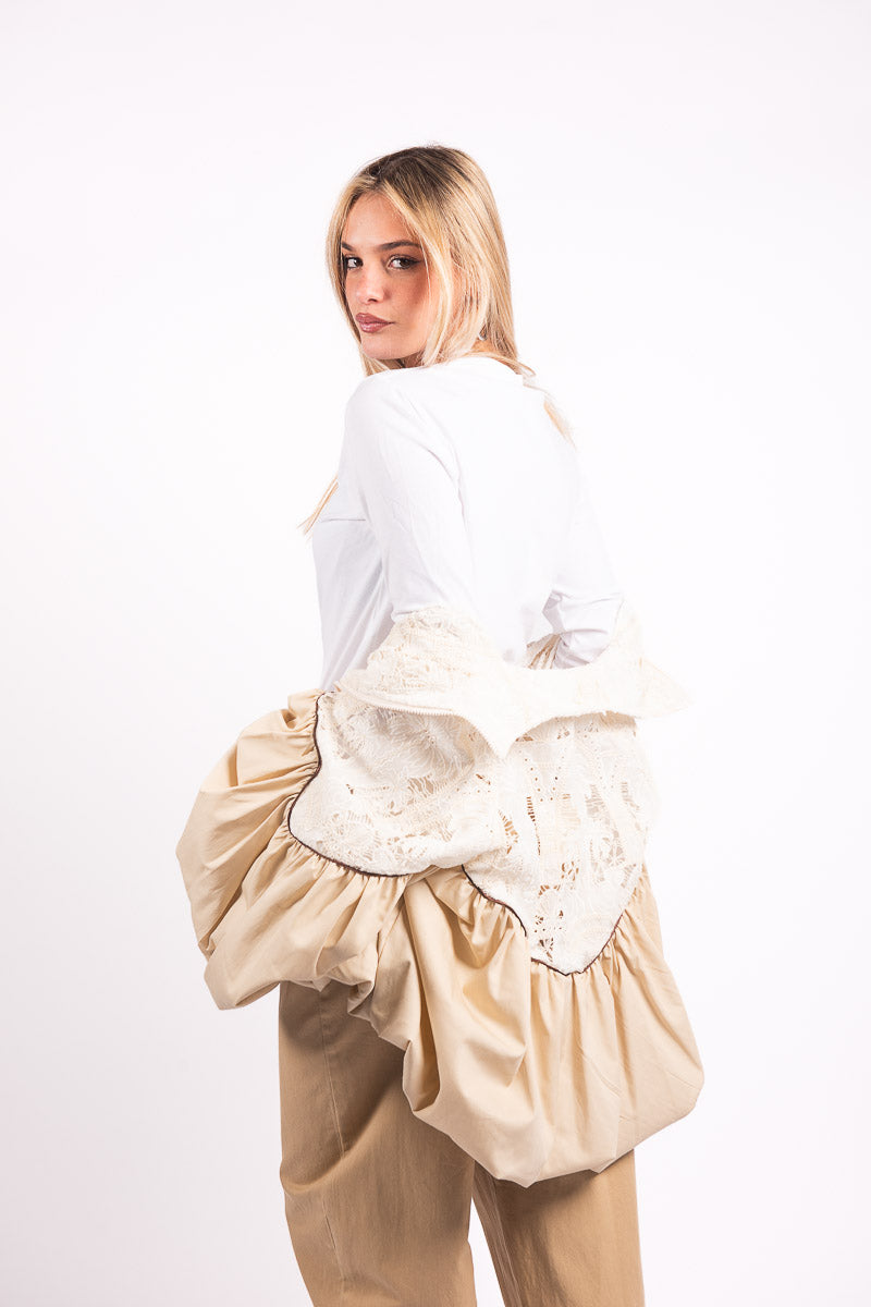T-shirt Basic con Bottoncini Bianca donna Tensione in - 4