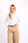 T-shirt Basic con Bottoncini Bianca donna Tensione in - 2