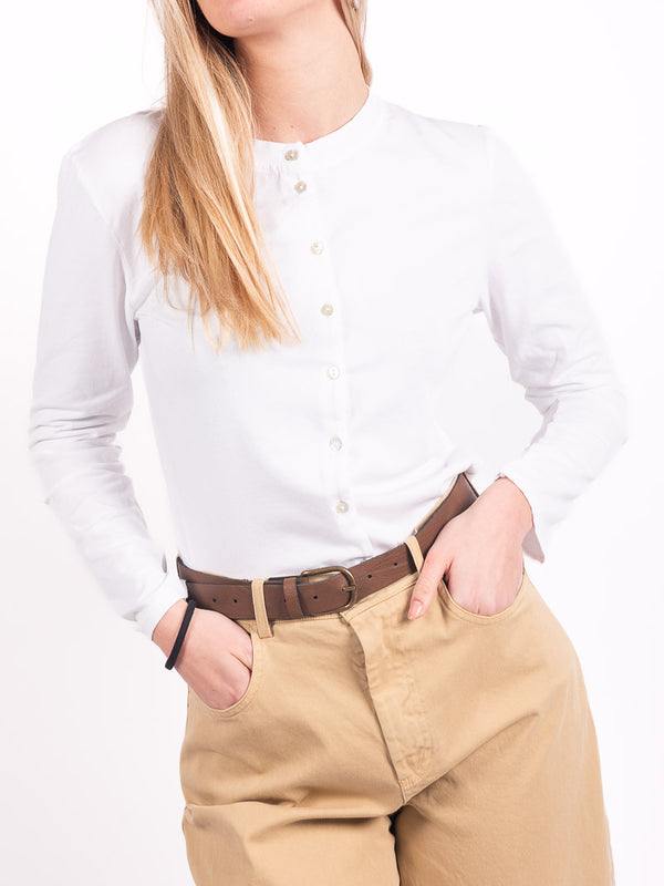 T-shirt Basic con Bottoncini Bianca da donna Tensione in