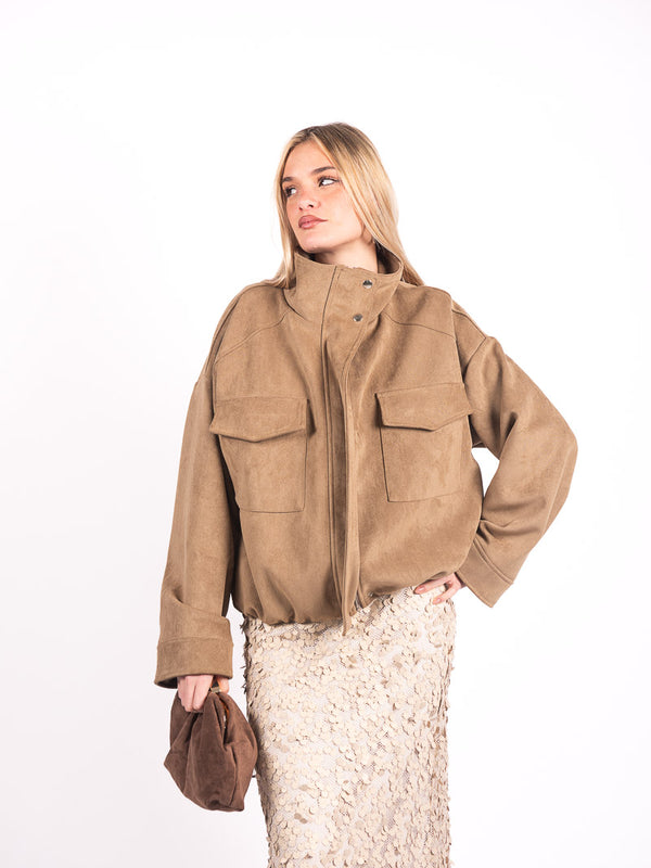Giubbino Effetto Suede Cammello da donna Tensione in