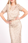 Gonna Rete con Paillettes Beige donna Tensione in - 4