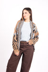 Cardigan Jacquard Con Frange donna Tensione in - 3