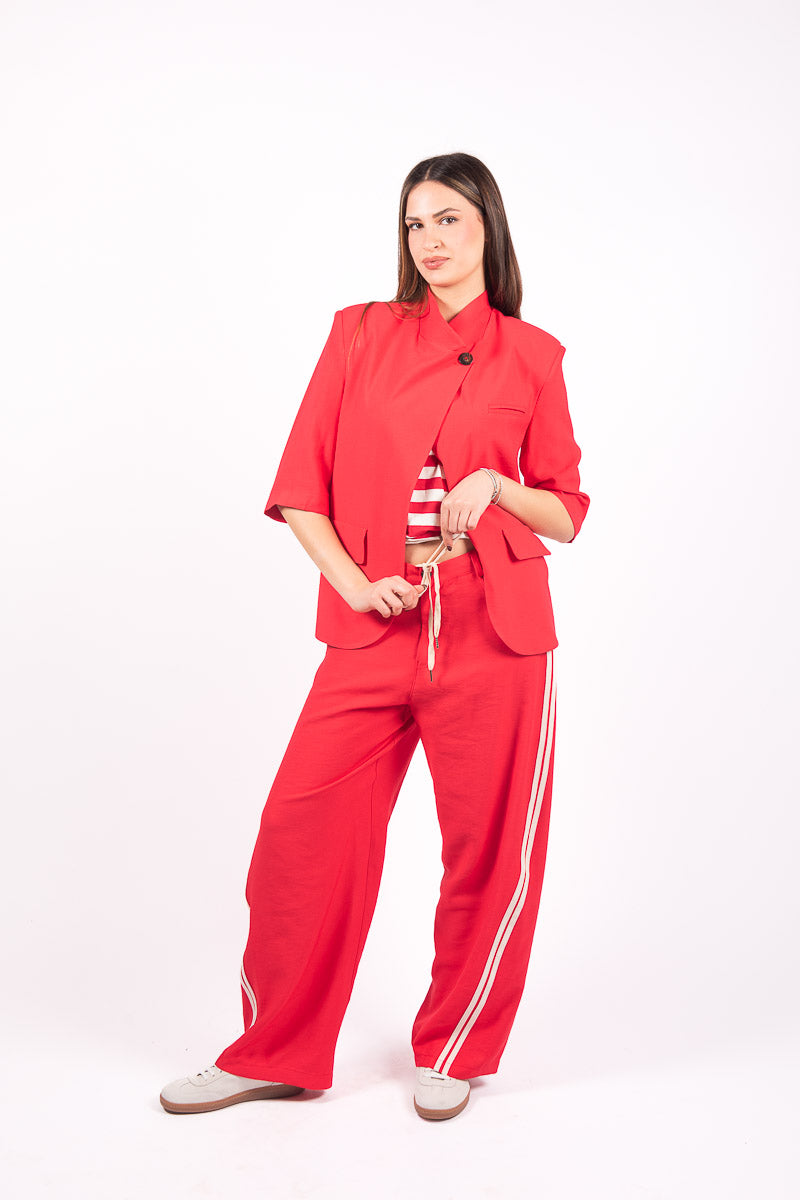 Blazer Maniche Corte Rosso donna Maryley - 6