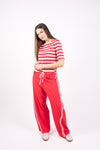 T-Shirt a Righe Bianco/Rosso donna Maryley - 5
