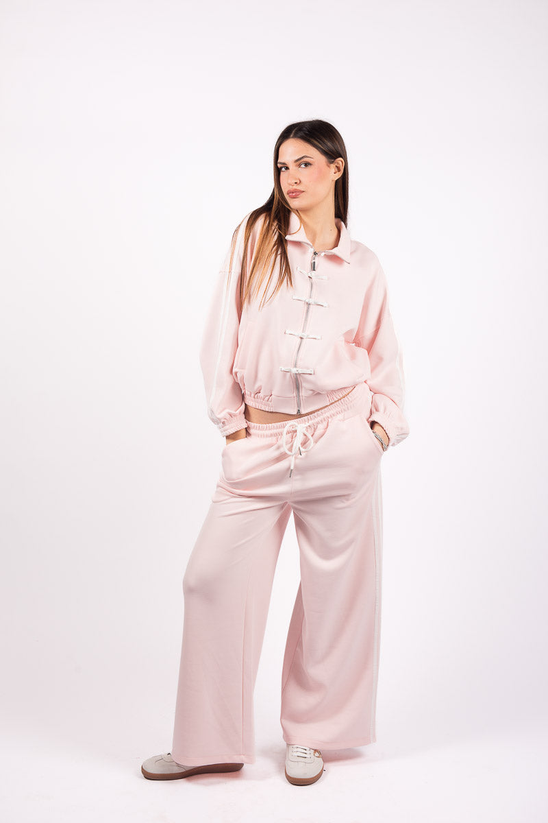 Completo in Scuba leggero con Alamari Rosa donna Miss love - 1