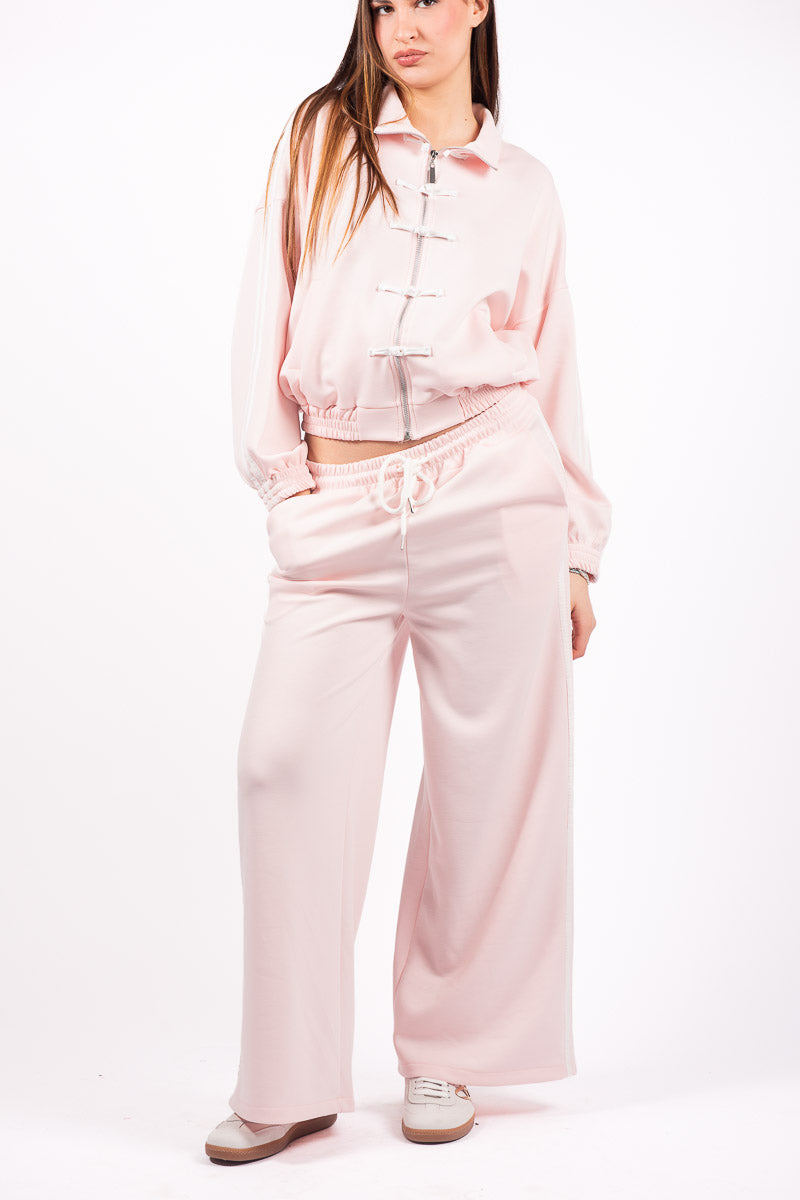 Completo in Scuba leggero con Alamari Rosa donna Miss love - 2