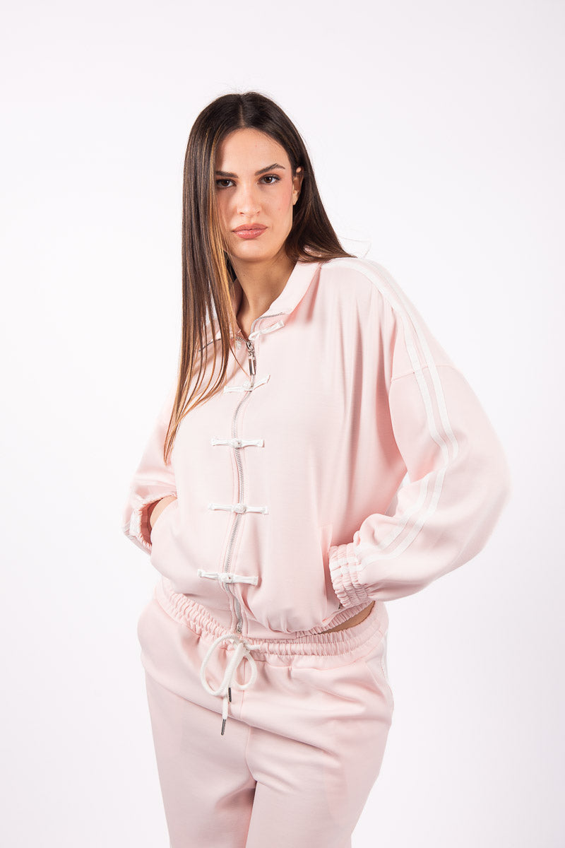 Completo in Scuba leggero con Alamari Rosa donna Miss love - 5