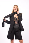 Completo Blazer+Bermuda Nero con Collo Coordinato donna Miss love - 6