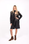Completo Blazer+Bermuda Nero con Collo Coordinato donna Miss love - 3