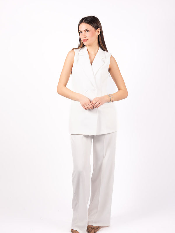 Completo Gilet+Pantalone Bianco da donna Miss love