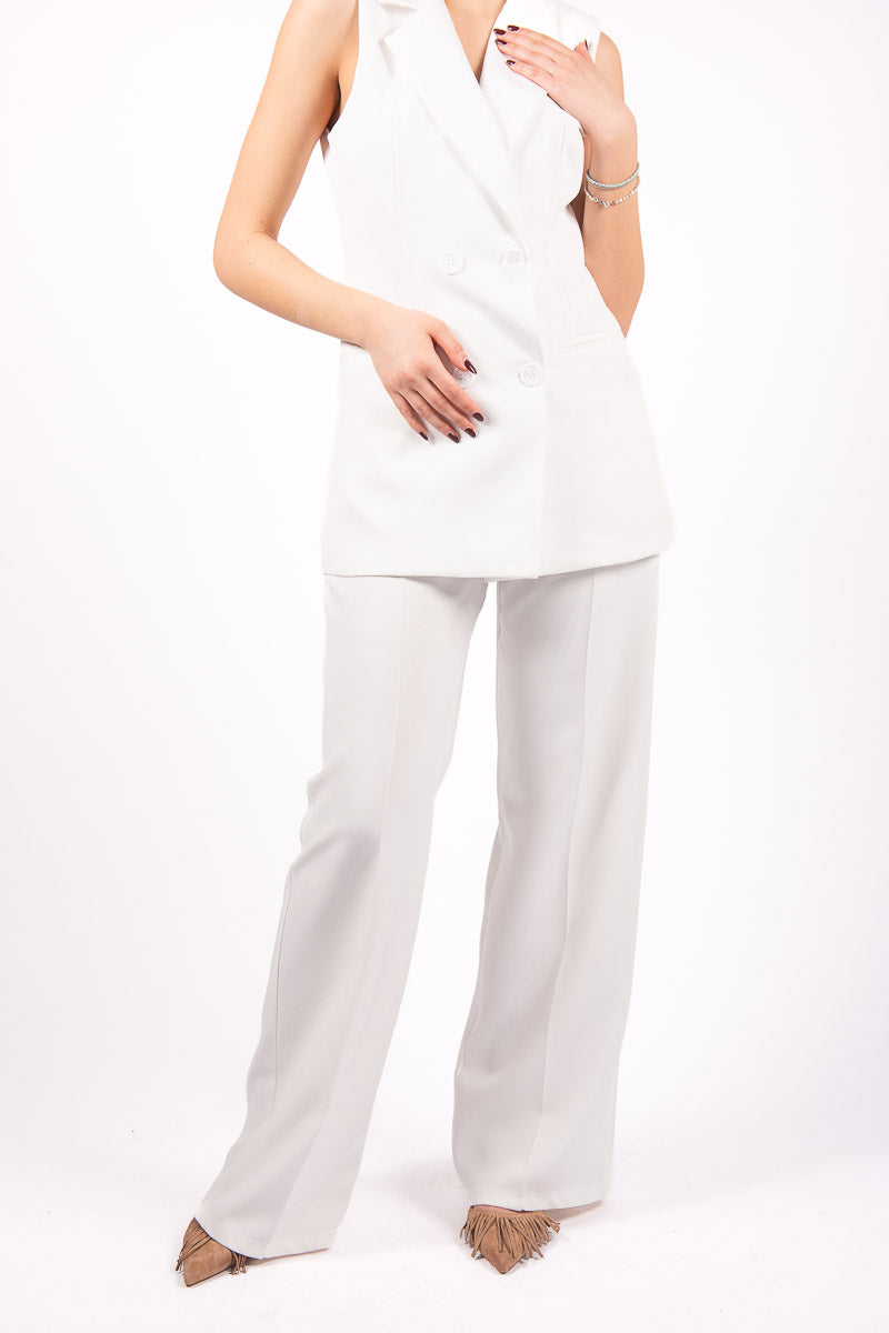 Completo Gilet+Pantalone Bianco donna Miss love - 4