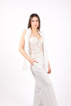 Completo Gilet+Pantalone Bianco donna Miss love - 3