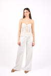 Corsetto in Pizzo con Spalline in Perle Bianco donna Miss love - 1