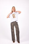 Jeans Wide Leg Animalier donna Miss love - 5