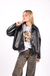 Giubbino Effetto Pelle Trapuntata Nero donna Miss love - 2