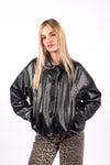 Giubbino Effetto Pelle Trapuntata Nero donna Miss love - 6