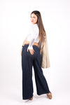 Jeans Wide Leg con Elastico Lavaggio Scuro donna Miss love - 3
