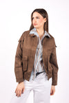 Bomber Effetto Scamosciato Marrone donna Miss love - 1