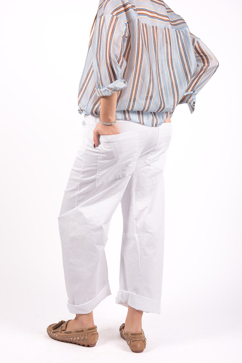 Pantaloni Chino Wide Leg Bianco donna Miss love - 2