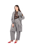 Pantaloni Oversize Vichy Bianco/Nero donna Miss love - 4