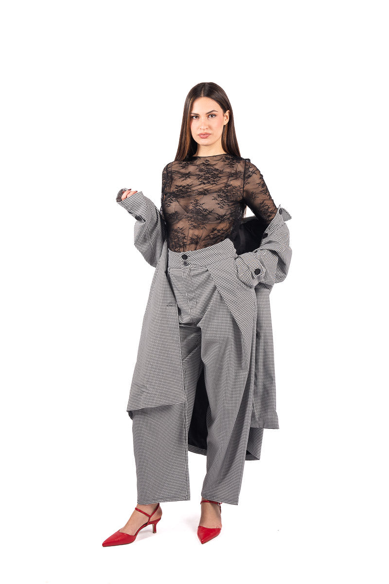 Blusa in Pizzo Semitrasparente Nero donna Miss love - 4